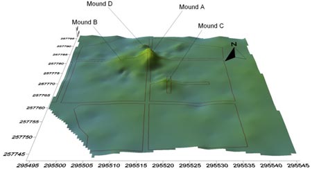 NRA topographical map of mounds