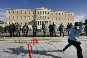 Who controls Greece? Anger on steps of the parliament