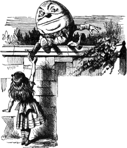 `Why do you sit out here all alone?' said Alice, not wishing to begin an argument...