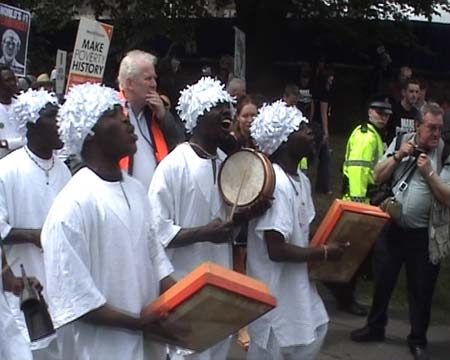 African Drummers leading the march