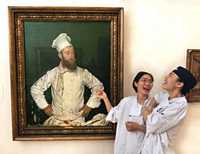 Orpen's chef. painted many years before the Treaty of Versailles. The migrant workers are laughing.