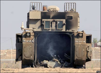 Israeli APC destroyed by Palestinian Commandos
