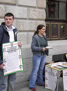 irg activists distribute poster-size copies of the 1916 Proclamation at the GPO
