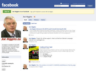 Joe Higgins' Euro Election Campaign Facebook page 