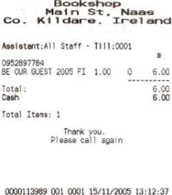 Blanked-out receipt.