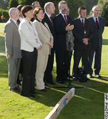 disguised as part of the wall, the listening device has been presented to the british prime minister.