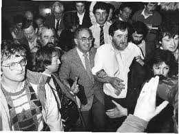 Joe O Neill (white shirt , beside Ruairi O Bradaigh) , pictured in 1986.