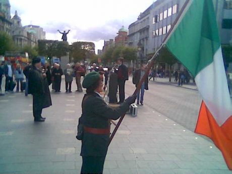 A Cumann na mBn representative at the 2011 Eve Of All-Ireland Rally , Dublin.