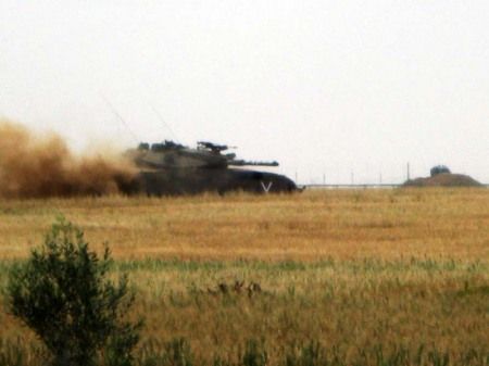 Israeli Tank Invading Palestinian Farms.