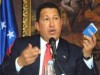 Hugo Chavez with his small list of reforms of the 5 pillars of Venezuelan government.