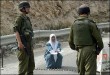 A Palestinian being humiliated at an Israeli checkpoint
