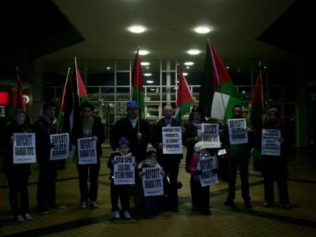 Some of the protesters outside the Blanchardstown Shopping Centre