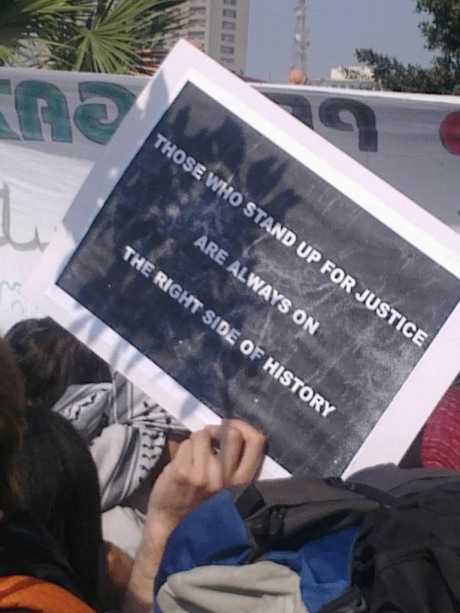 Placard at peaceful demonstration in Cairo