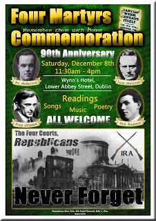90th Anniversary Commemoration to be held in Dublin on Saturday 8th December 2012.