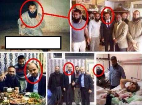 Bilal Erdogan with leaders of ISIS and Al Nursa terrorists groups