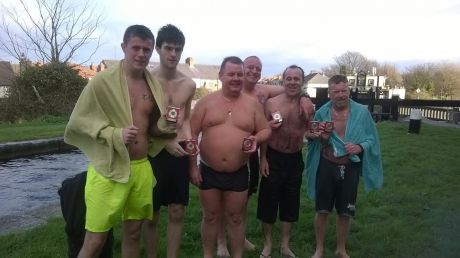 The six Cabhair swimmers and their little extra bonus!