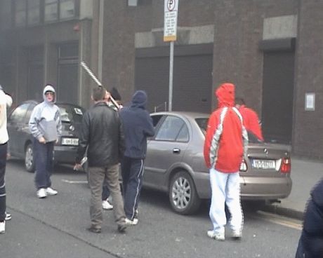 Smashing the window of a car