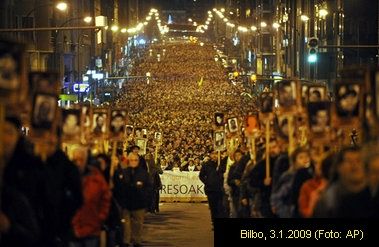 Demonstration Bilbao in support of Basque political prisoners in January