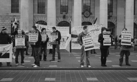 Basque solidarity protestors O'Connell St. Dublin