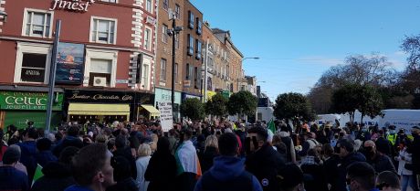 Top of Grafton Street one hour after the non-riot. RTE news claimed protest was broken up. They were left there because the work of the provocateurs was done
