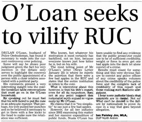 Paisley Jnr launches (another) sexist attack on Nuala O'Loan