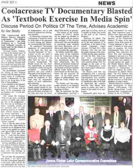 Full page given over to coverage of flawed RTE exercise - 16 Jan 08