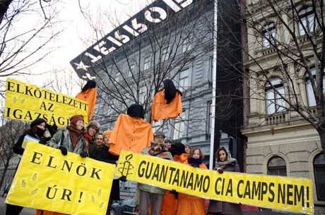 in front of Hungary's 'GTMO' - the House of Terror