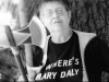 mary daly with the labrys - her weapon of choice