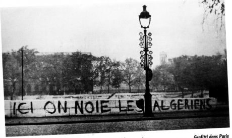 Pont Saint Michel, right beside the central Police station in central Paris: "They drown Algerians Here" 