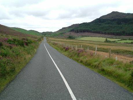 Click on image to see full-sized version Windy Gap and The Long Woman's Grave on the road north to Omeath