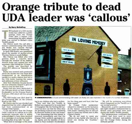 Celebrating past unionist killers