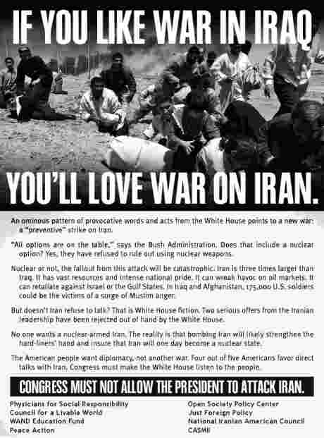 If you like war in Iraq, Youll love war in Iran : US people call for communication and no war