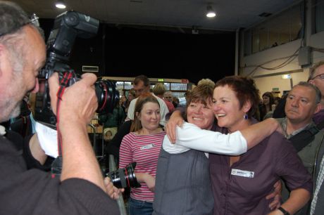 Joan Collins (PBPA) & Brid Smith (PBPA) celebrate their election in the RDS