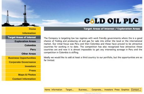 Gold Oils targets: "Work friendly governments + not too rigorous corporate criteria