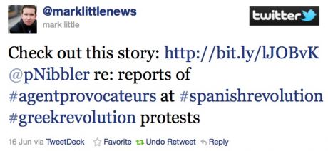 Irish Journalist Mark Little regarding J15 + "Debate rages over violence at Spanish protests"