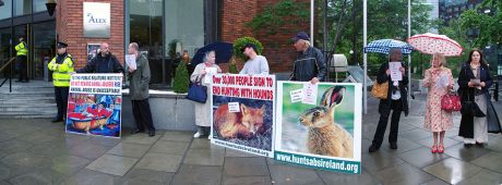 Protesters at the PR Institute of Ireland awards event...RISE failed to win after an eight week campaign by animal advocacy groups.
