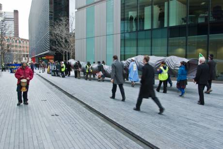 marching to the Hilton