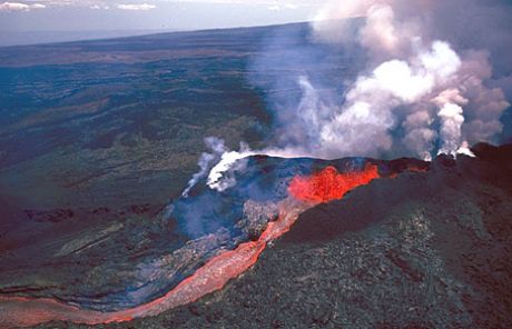 Mauna Loa - An active Volcano, spewing out lots and lots of CO2 into the atmosphere