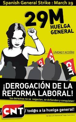 Spain: The CNT calls for a nationwide general strike on March 29 2012