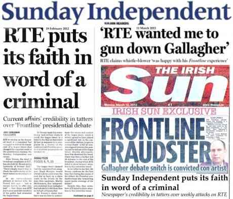Sindo condemns RTE for taking 'word of a criminal' - then atacked RTE based on... 'word of a criminal'