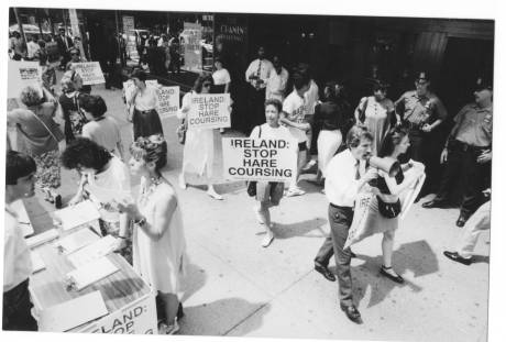 Picket at Irish airline office in New York (1991)