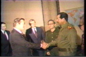 Rumsfeld and Saddam Cosying up, 1983