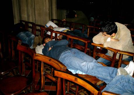 Bedding Down In The Pews