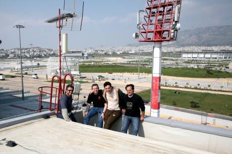 Some of the Media Centre crew! On the Rooftop of the airport hangar....