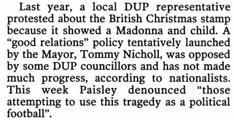 The DUP world view: "croppy lie down" (McKay IT 13 May 06)