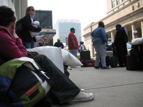 Waiting for the Megabus in Chicago