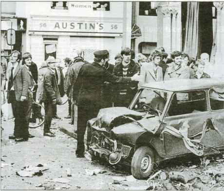 People walking over evidence at the Parnell Street scene, copyright the owner