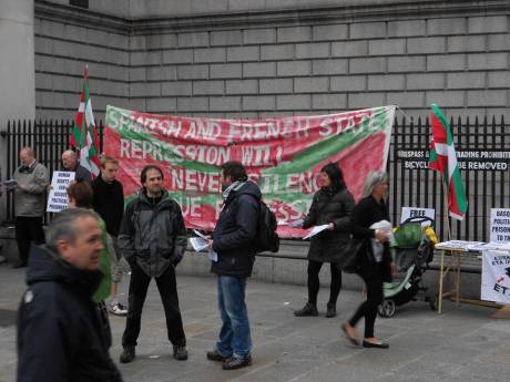 Wider view of the Basque political prisoners' stall on Saturday in Dublin during a quieter moment