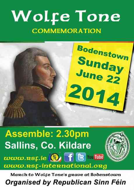 RSF Wolfe Tone Commemoration, Sunday 22nd June 2014.
