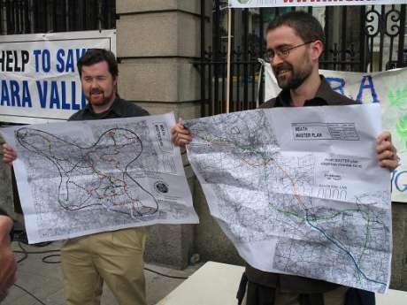 Brian Guckian and Tadhg Crowley outside the Dil with their plans for the MMP